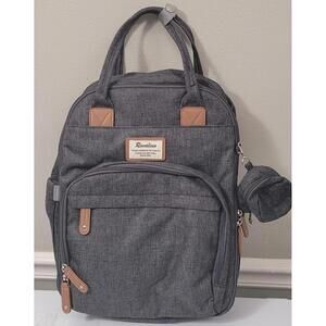 Ruvalino Gray Multifunctional Baby Diaper Bag Travel Backpack